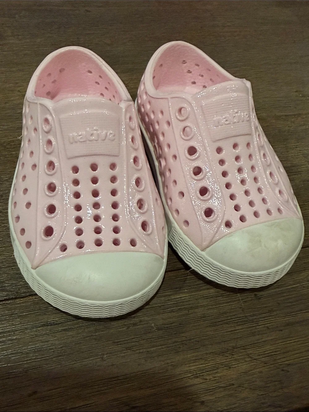Native Kids Shoes in Pale Pink size c4